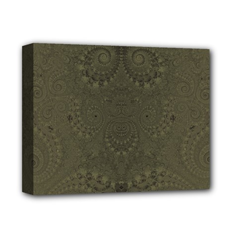 Rustic Green Brown Swirls Deluxe Canvas 14  x 11  (Stretched) from ArtsNow.com