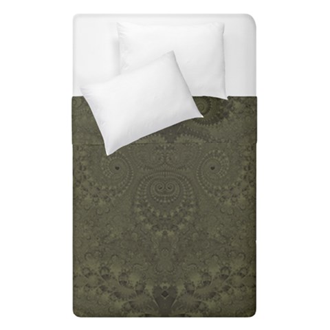 Rustic Green Brown Swirls Duvet Cover Double Side (Single Size) from ArtsNow.com