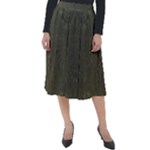 Rustic Green Brown Swirls Classic Velour Midi Skirt 