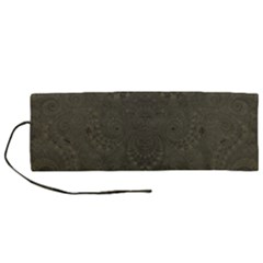 Rustic Green Brown Swirls Roll Up Canvas Pencil Holder (M) from ArtsNow.com