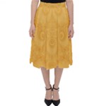 Golden Honey Swirls Classic Midi Skirt