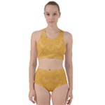 Golden Honey Swirls Racer Back Bikini Set