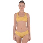 Golden Honey Swirls Criss Cross Bikini Set