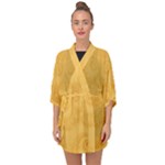 Golden Honey Swirls Half Sleeve Chiffon Kimono