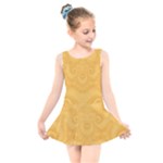 Golden Honey Swirls Kids  Skater Dress Swimsuit