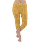 Golden Honey Swirls Lightweight Velour Capri Yoga Leggings