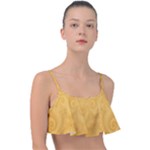 Golden Honey Swirls Frill Bikini Top