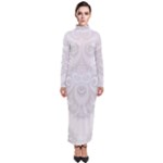 Wedding White Swirls Spirals Turtleneck Maxi Dress