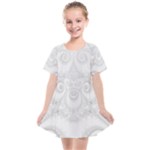 Wedding White Swirls Spirals Kids  Smock Dress