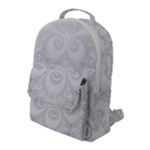 Wedding White Swirls Spirals Flap Pocket Backpack (Large)