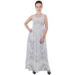Wedding White Swirls Spirals Empire Waist Velour Maxi Dress