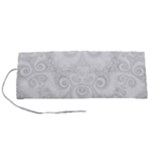 Wedding White Swirls Spirals Roll Up Canvas Pencil Holder (S)