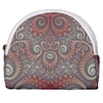 Red and White Color Swirls Horseshoe Style Canvas Pouch