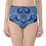 Royal Blue Swirls Classic High-Waist Bikini Bottoms