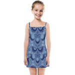 Royal Blue Swirls Kids  Summer Sun Dress