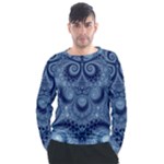 Royal Blue Swirls Men s Long Sleeve Raglan Tee