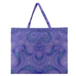 Mystic Purple Swirls Zipper Large Tote Bag