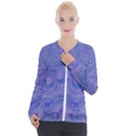 Mystic Purple Swirls Casual Zip Up Jacket