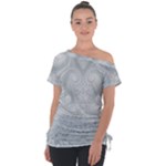 Ash Grey White Swirls Tie-Up Tee