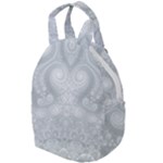 Ash Grey White Swirls Travel Backpacks