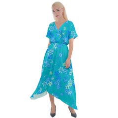 Cross Front Sharkbite Hem Maxi Dress 