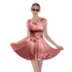Coral Pink Floral Print Skater Dress