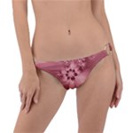 Coral Pink Floral Print Ring Detail Bikini Bottom