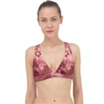 Coral Pink Floral Print Classic Banded Bikini Top