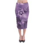 Royal Purple Floral Print Midi Pencil Skirt