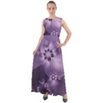Royal Purple Floral Print Chiffon Mesh Boho Maxi Dress