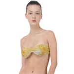 Saffron Yellow Floral Print Classic Bandeau Bikini Top 