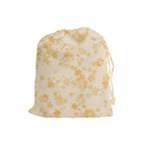 Yellow Flowers Floral Print Drawstring Pouch (Large)