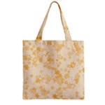Yellow Flowers Floral Print Zipper Grocery Tote Bag