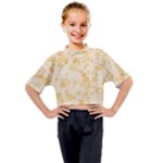 Yellow Flowers Floral Print Kids Mock Neck Tee