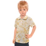 Yellow Flowers Floral Print Kids  Polo Tee