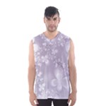 Pale Mauve White Flowers Men s Basketball Tank Top