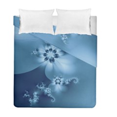 Steel Blue Flowers Duvet Cover Double Side (Full/ Double Size) from ArtsNow.com