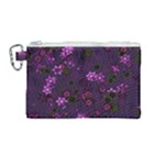 Purple Flowers Canvas Cosmetic Bag (Medium)