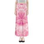 Pink Floral Pattern Full Length Maxi Skirt