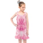 Pink Floral Pattern Kids  Overall Dress
