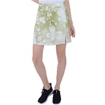 Olive Green With White Flowers Tennis Skirt