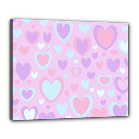 Unicorn Hearts Canvas 20  x 16  (Stretched) from ArtsNow.com