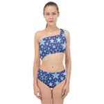 Stars Blue Spliced Up Two Piece Swimsuit