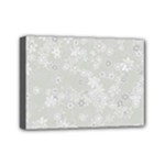 Ash Grey Floral Pattern Mini Canvas 7  x 5  (Stretched)