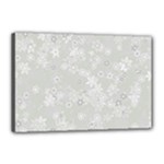 Ash Grey Floral Pattern Canvas 18  x 12  (Stretched)
