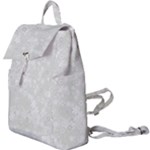 Ash Grey Floral Pattern Buckle Everyday Backpack