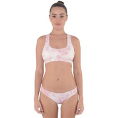 Baby Pink Floral Print Cross Back Hipster Bikini Set from ArtsNow.com