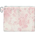 Baby Pink Floral Print Canvas Cosmetic Bag (XXXL)