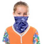Slate Blue With White Flowers Face Covering Bandana (Kids)