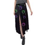 Bubble in blavk background Velour Split Maxi Skirt